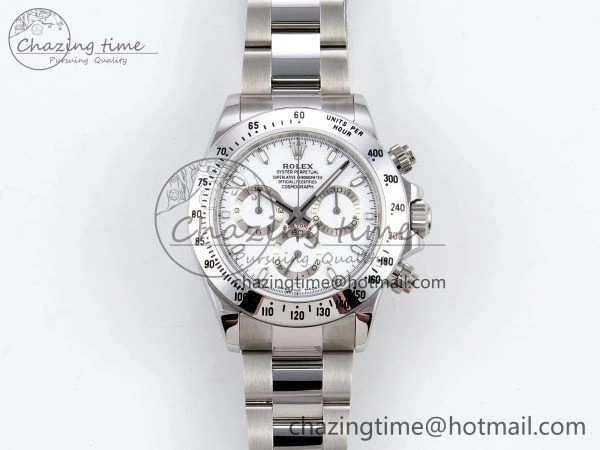 Compact Daytona 116520 JDF 1:1 Best Edition 904L Steel White Dial on SS Bracelet A 1335