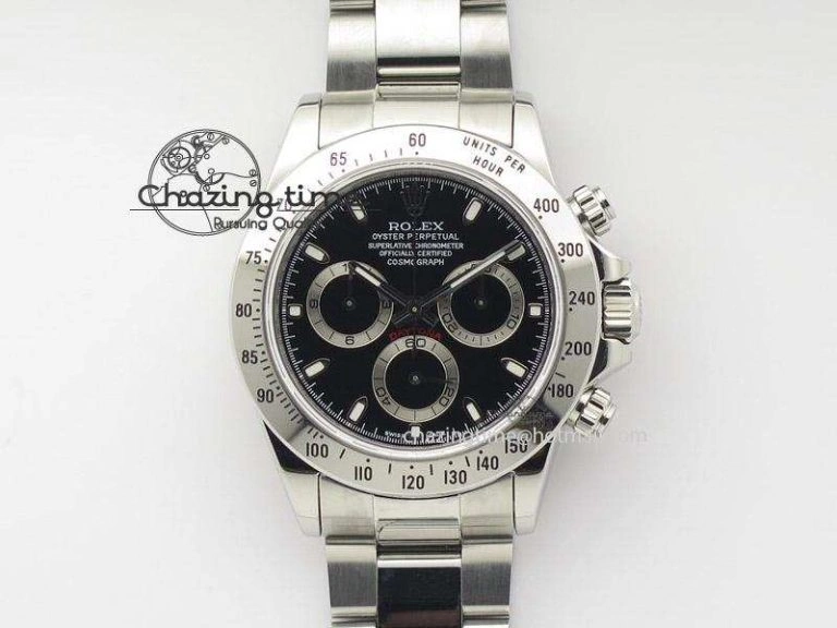 Daytona 116520 JF Best Edition Black Dial On SS Bracelet A23J (Same Thickness as Genuine) SunProtective 4014