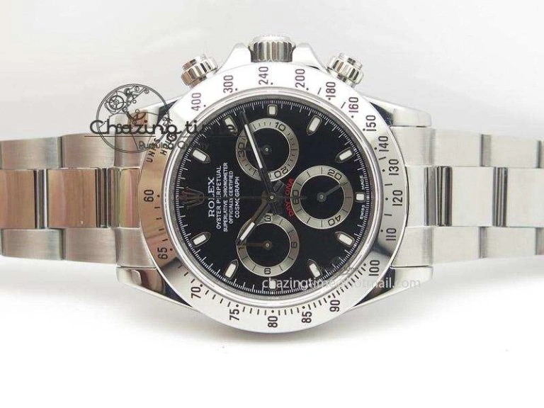 Daytona 116520 JF Best Edition Black Dial On SS Bracelet A23J (Same Thickness as Genuine) SunProtective 4014