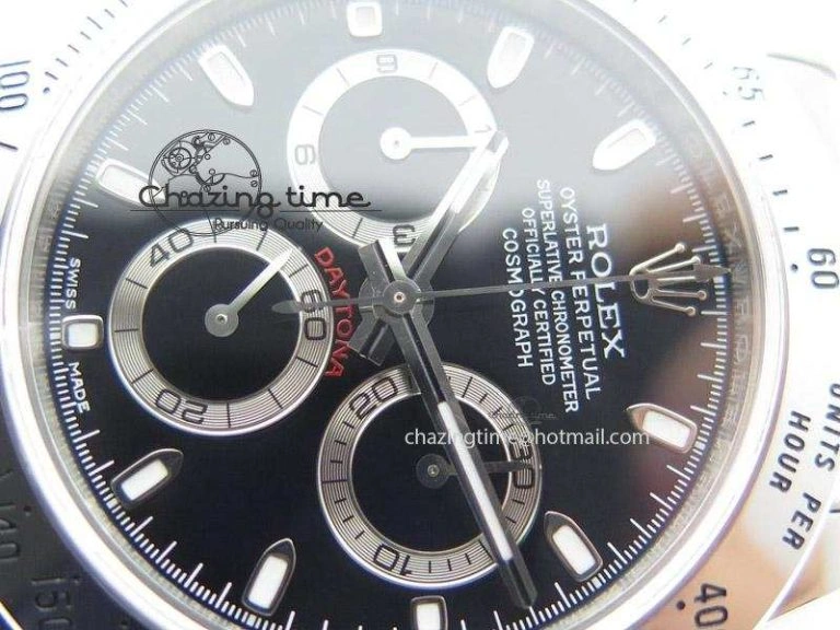 Daytona 116520 JF Best Edition Black Dial On SS Bracelet A23J (Same Thickness as Genuine) SunProtective 4014