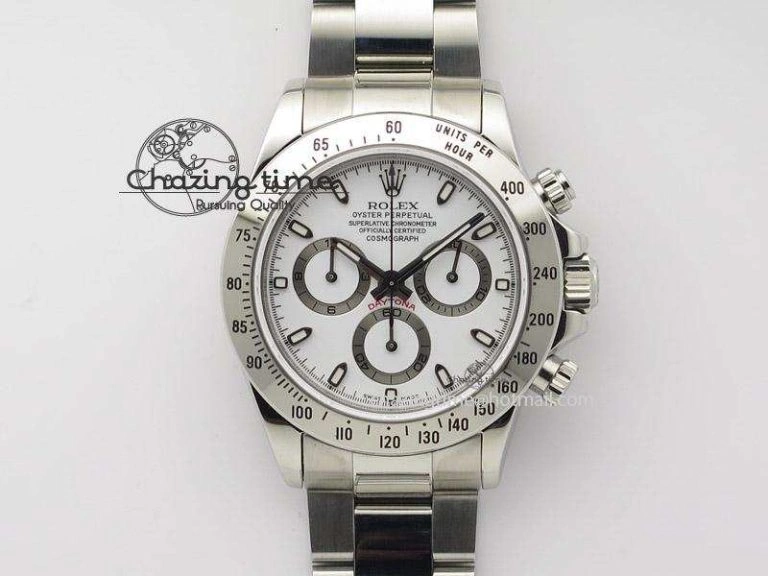 Daytona 116520 JF Best Edition White Dial On SS Bracelet A23J (Same Thickness as Genuine) AllSeason 4017