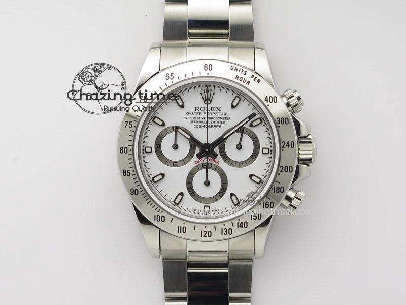 Daytona 116520 JF Best Edition White Dial On SS Bracelet A23J (Same Thickness as Genuine) AllSeason 4017