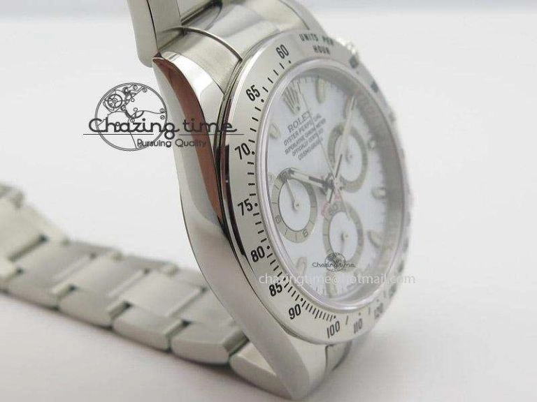 Daytona 116520 JF Best Edition White Dial On SS Bracelet A23J (Same Thickness as Genuine) AllSeason 4017