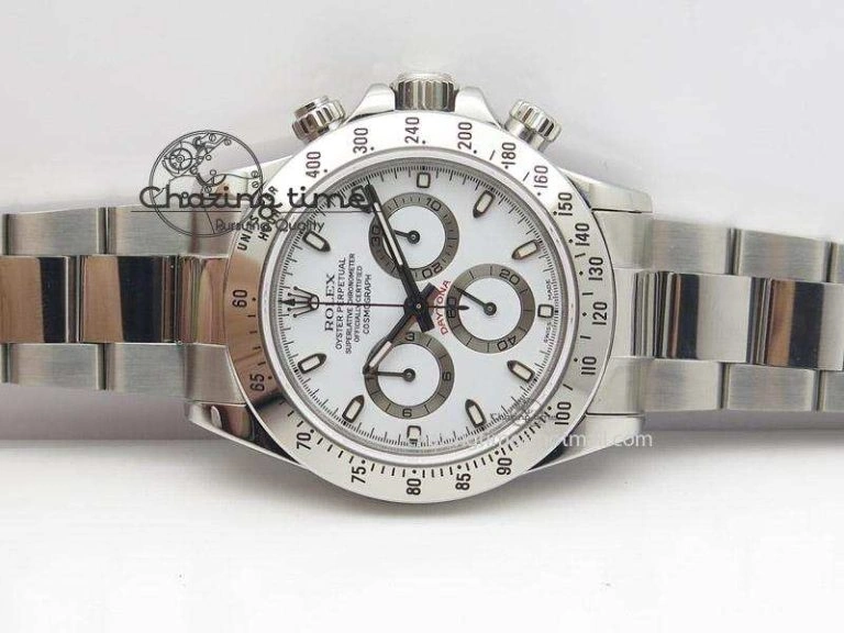 Daytona 116520 JF Best Edition White Dial On SS Bracelet A23J (Same Thickness as Genuine) AllSeason 4017