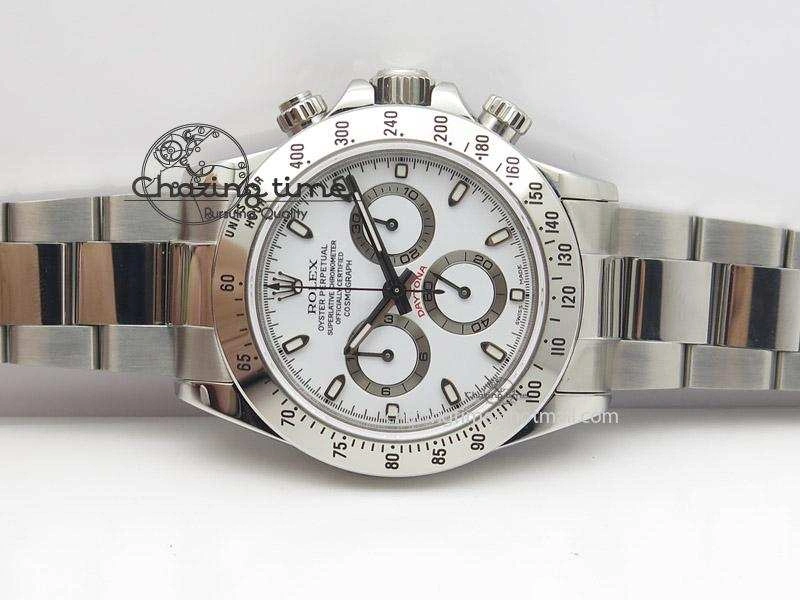 Daytona 116520 JF Best Edition White Dial On SS Bracelet A23J (Same Thickness as Genuine) AllSeason 4017