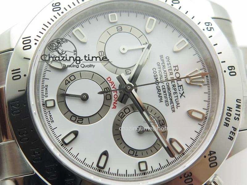 Daytona 116520 JF Best Edition White Dial On SS Bracelet A23J (Same Thickness as Genuine) AllSeason 4017