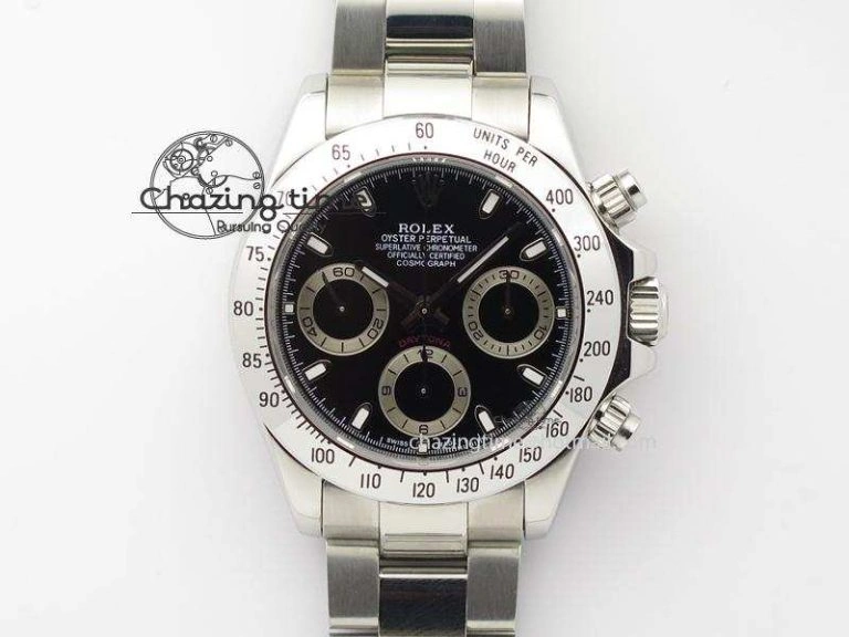 Unique Daytona 116520 JF Sec@9 Edition Black Dial On SS Bracelet A 3985