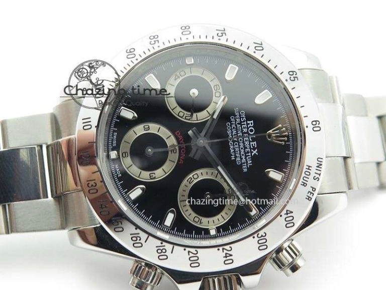 Unique Daytona 116520 JF Sec@9 Edition Black Dial On SS Bracelet A 3985