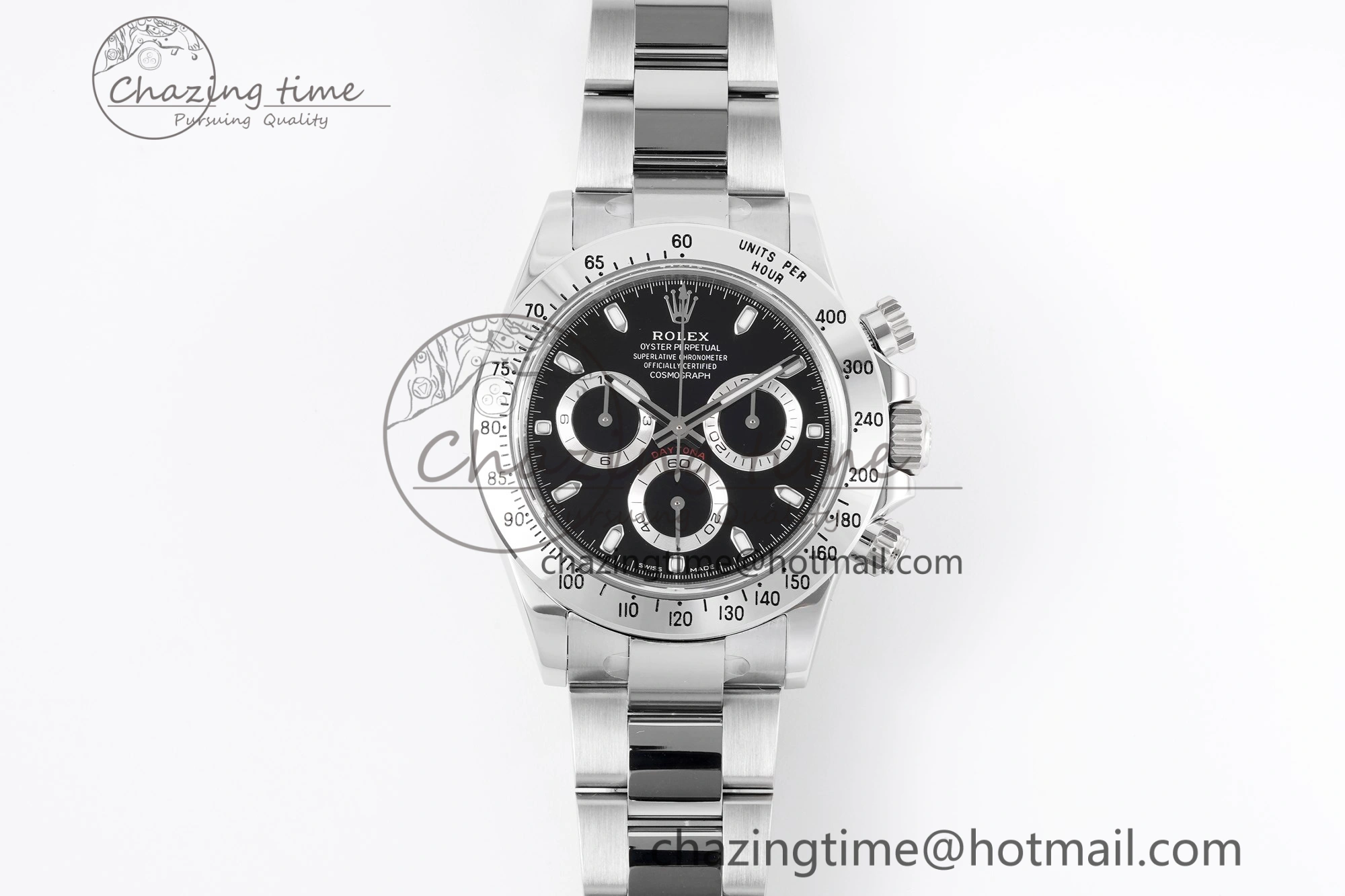 Daytona 116520 KING 1:1 Best Edition Black Dial on SS Bracelet SH ZipUp 1912