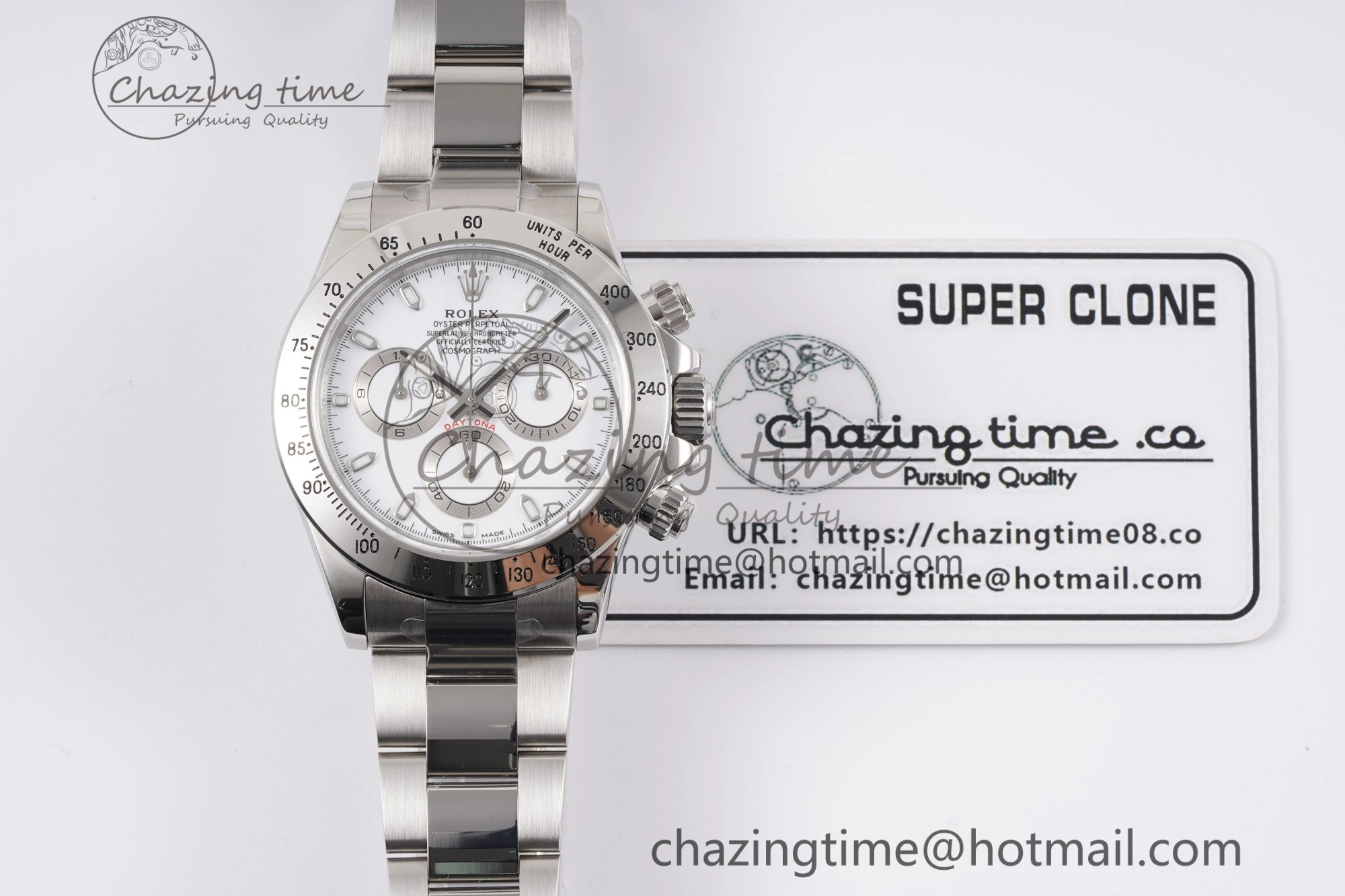 Stretchable Daytona 116520 KING 1:1 Best Edition White Dial on SS Bracelet SH 1913