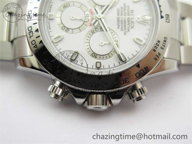 Tailored Daytona 116520 KKF 1:1 Best Edition 904L Steel White Dial on SS Bracelet A 2462