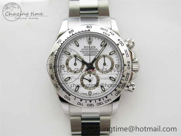 Tailored Daytona 116520 KKF 1:1 Best Edition 904L Steel White Dial on SS Bracelet A 2462