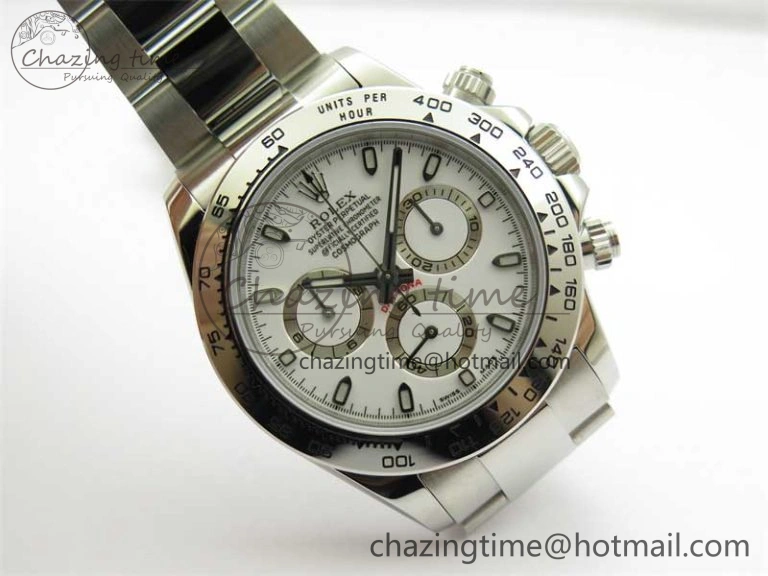 Tailored Daytona 116520 KKF 1:1 Best Edition 904L Steel White Dial on SS Bracelet A 2462