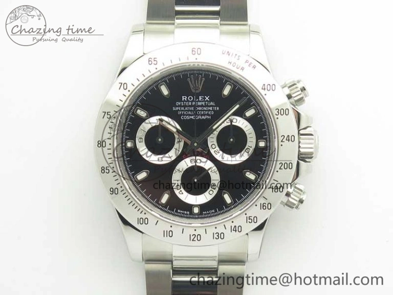Soft Daytona 116520 Noob 1:1 Best Edition 904L SS Case and Bracelet Black Dial SA 3395