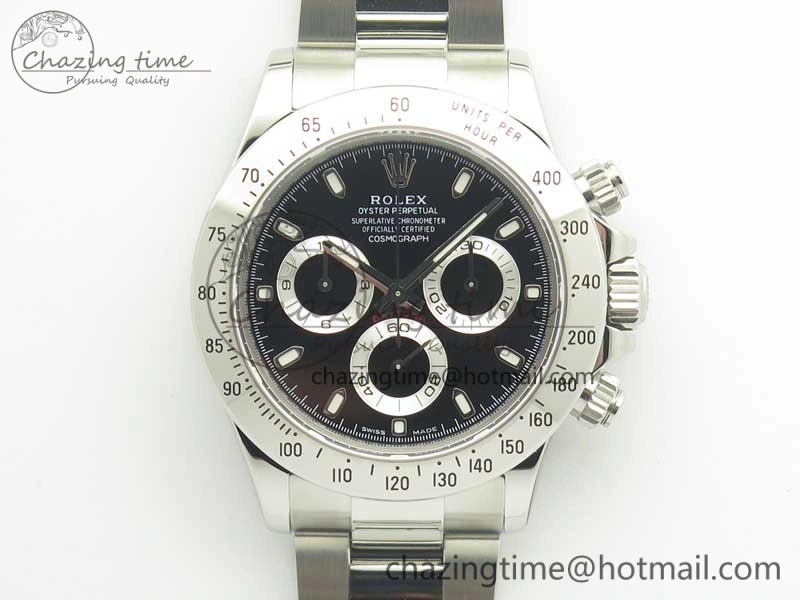 Soft Daytona 116520 Noob 1:1 Best Edition 904L SS Case and Bracelet Black Dial SA 3395