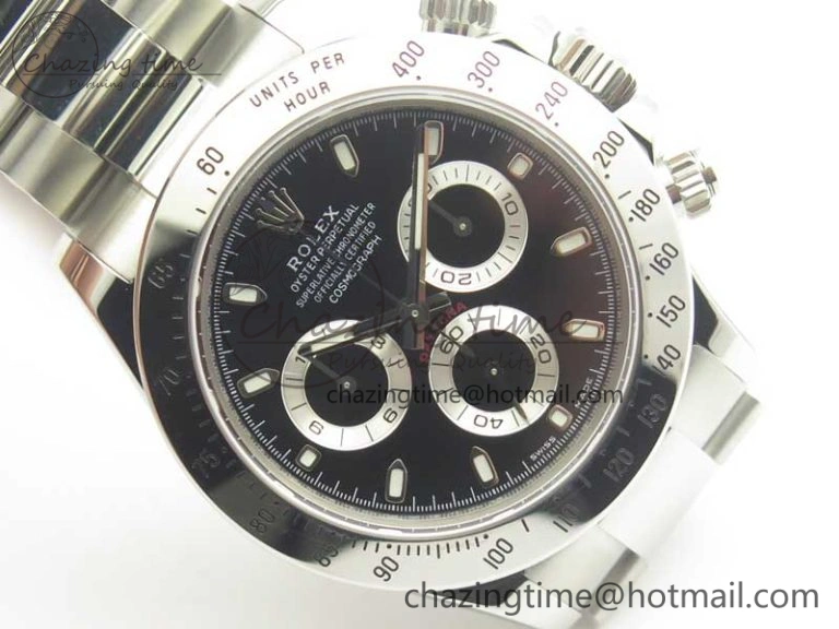 Soft Daytona 116520 Noob 1:1 Best Edition 904L SS Case and Bracelet Black Dial SA 3395