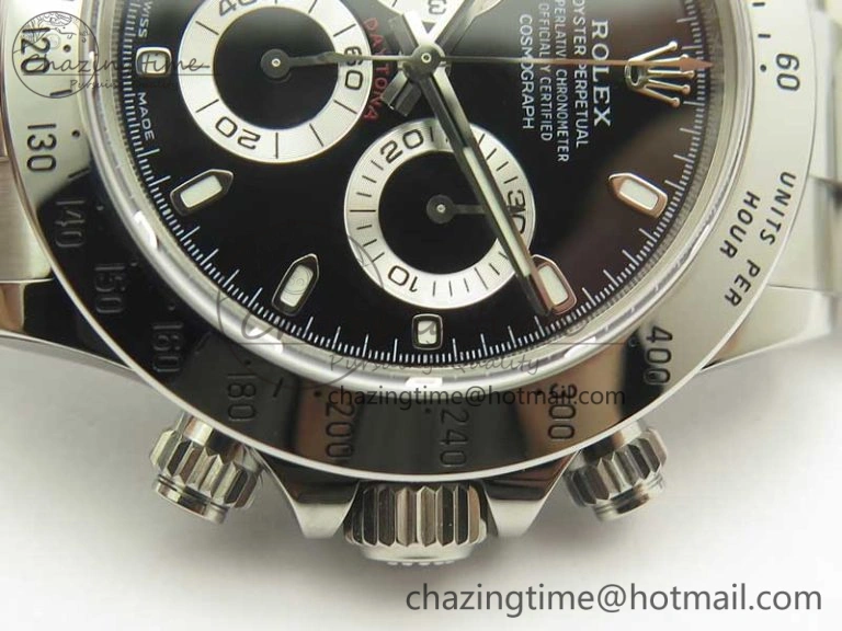 Soft Daytona 116520 Noob 1:1 Best Edition 904L SS Case and Bracelet Black Dial SA 3395