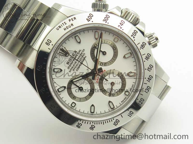 Lightweight Daytona 116520 Noob 1:1 Best Edition 904L SS Case and Bracelet White Dial SA 3397