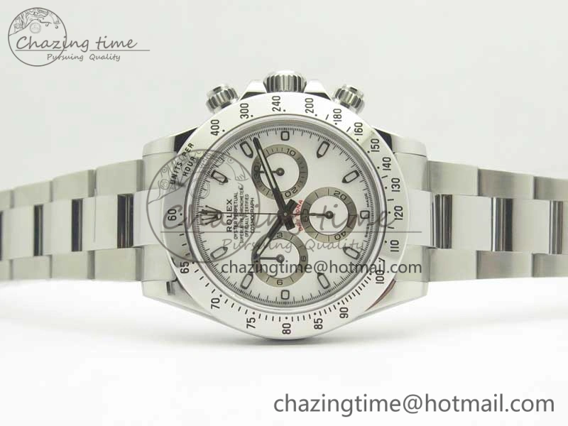 Lightweight Daytona 116520 Noob 1:1 Best Edition 904L SS Case and Bracelet White Dial SA 3397