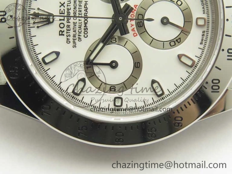 Lightweight Daytona 116520 Noob 1:1 Best Edition 904L SS Case and Bracelet White Dial SA 3397