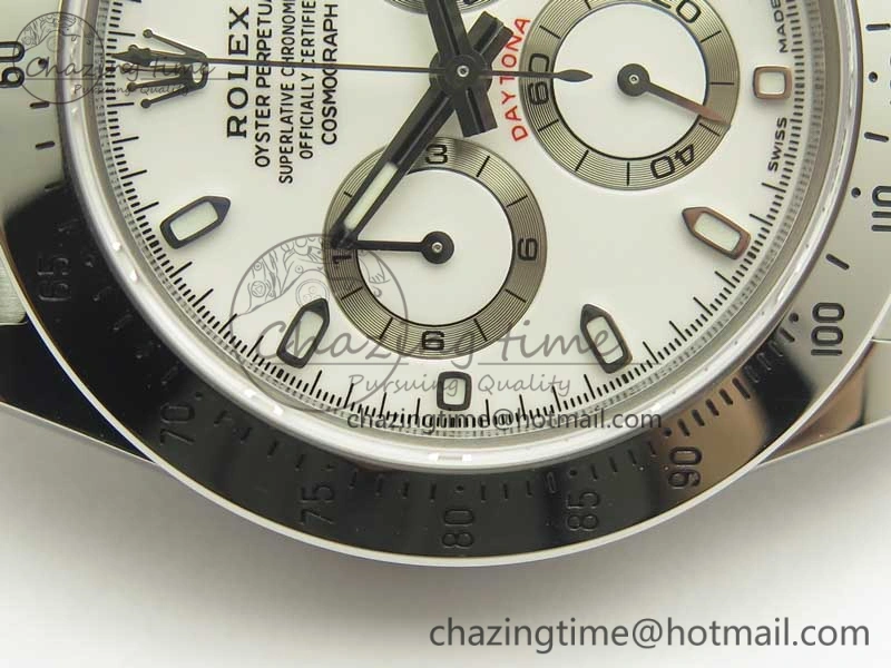 Lightweight Daytona 116520 Noob 1:1 Best Edition 904L SS Case and Bracelet White Dial SA 3397
