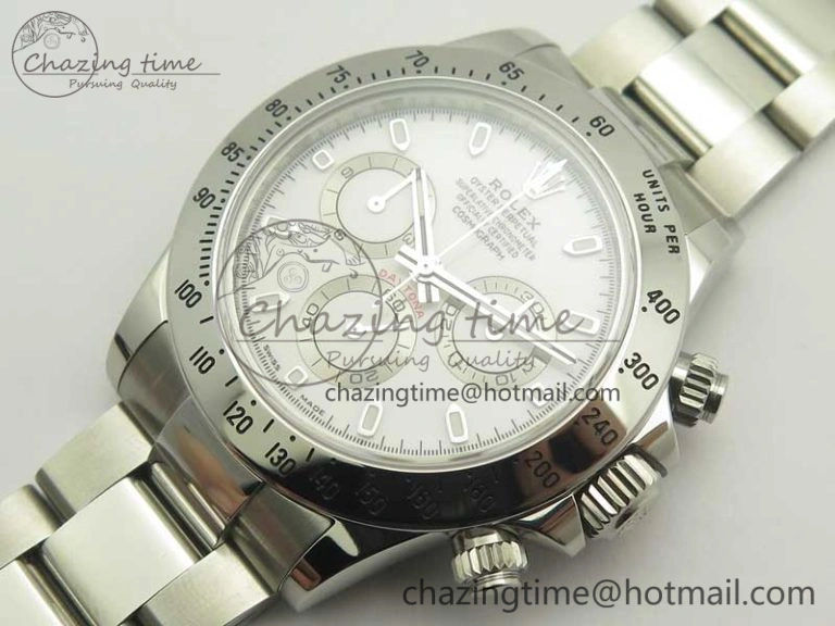 Lightweight Daytona 116520 Noob 1:1 Best Edition 904L SS Case and Bracelet White Dial SA 3397
