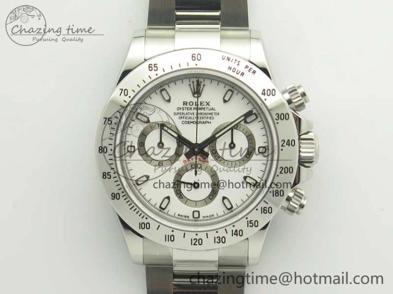 Lightweight Daytona 116520 Noob 1:1 Best Edition 904L SS Case and Bracelet White Dial SA 3397