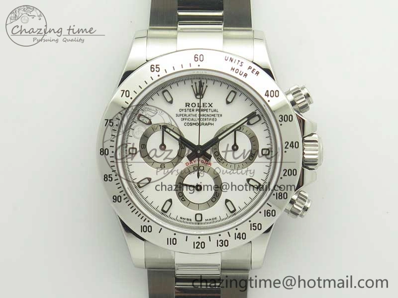 Lightweight Daytona 116520 Noob 1:1 Best Edition 904L SS Case and Bracelet White Dial SA 3397