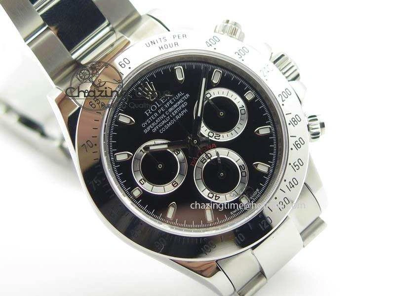 Daytona 116520 Noob Best Edition Black Dial On SS Bracelet A2824 (Same Thickness as Genuine) Original 3827