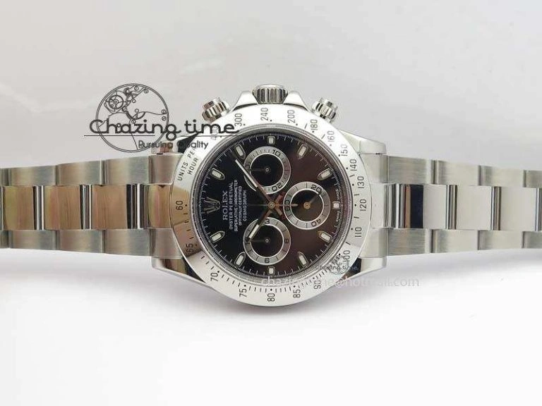 Daytona 116520 Noob Best Edition Black Dial On SS Bracelet A2824 (Same Thickness as Genuine) Original 3827