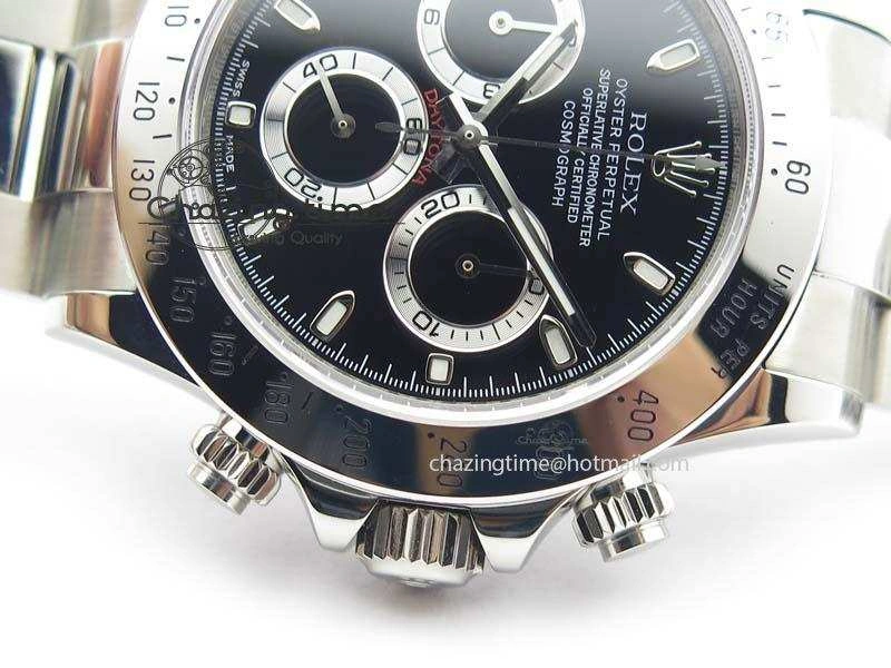 Daytona 116520 Noob Best Edition Black Dial On SS Bracelet A2824 (Same Thickness as Genuine) Original 3827