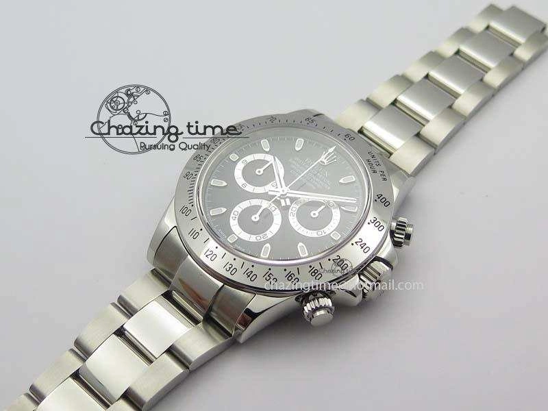 Daytona 116520 Noob Best Edition Black Dial On SS Bracelet A2824 (Same Thickness as Genuine) Original 3827