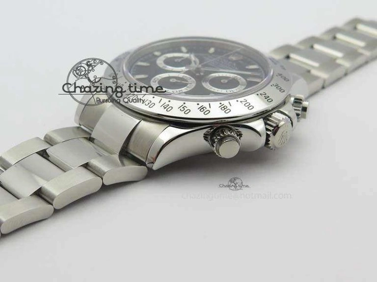 Daytona 116520 Noob Best Edition Black Dial On SS Bracelet A2824 (Same Thickness as Genuine) Original 3827