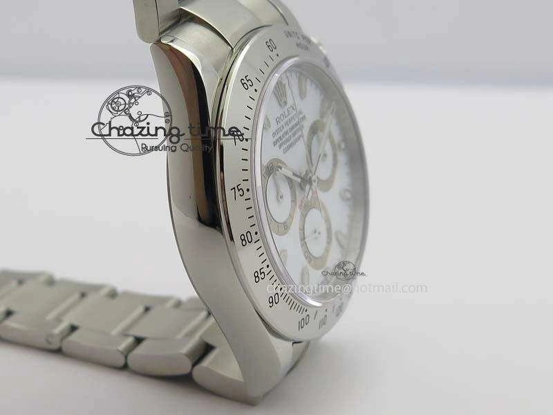 Compact Daytona 116520 Noob Best Edition White Dial On SS Bracelet A2824 (Same Thickness as Genuine) 3828
