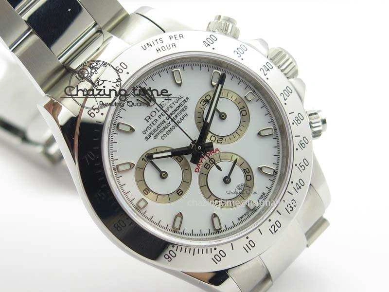 Compact Daytona 116520 Noob Best Edition White Dial On SS Bracelet A2824 (Same Thickness as Genuine) 3828