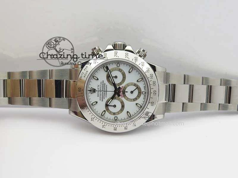 Compact Daytona 116520 Noob Best Edition White Dial On SS Bracelet A2824 (Same Thickness as Genuine) 3828