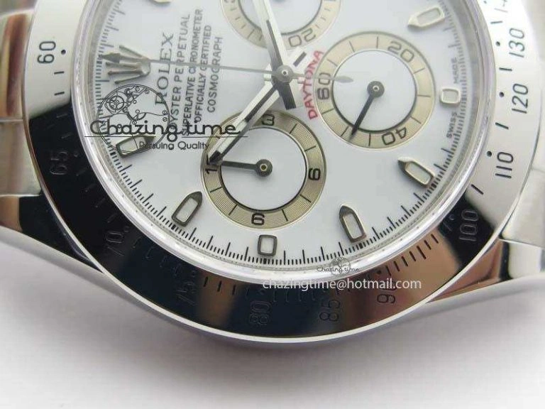Compact Daytona 116520 Noob Best Edition White Dial On SS Bracelet A2824 (Same Thickness as Genuine) 3828