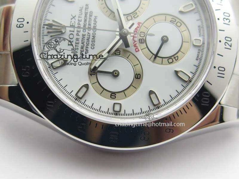 Compact Daytona 116520 Noob Best Edition White Dial On SS Bracelet A2824 (Same Thickness as Genuine) 3828
