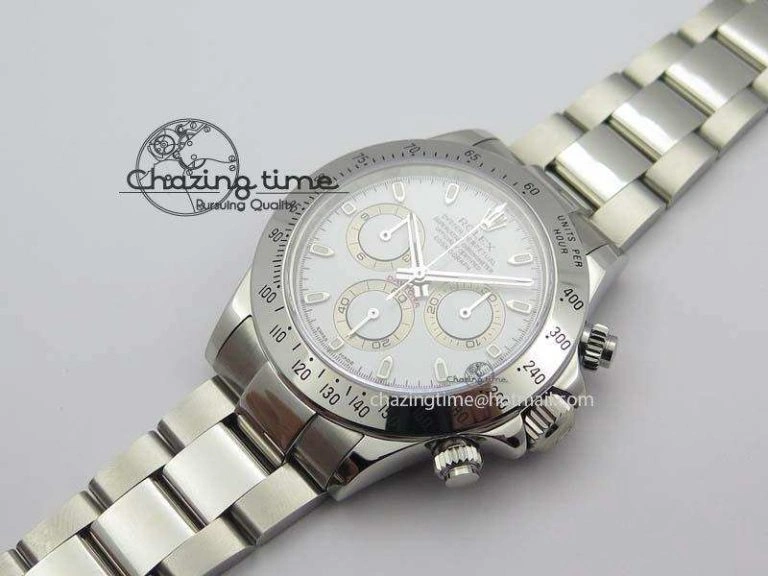 Compact Daytona 116520 Noob Best Edition White Dial On SS Bracelet A2824 (Same Thickness as Genuine) 3828
