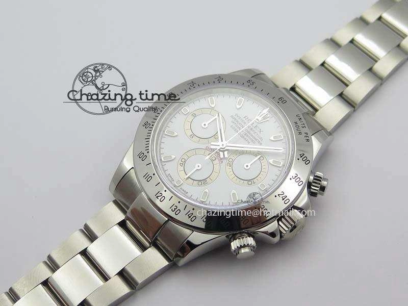 Compact Daytona 116520 Noob Best Edition White Dial On SS Bracelet A2824 (Same Thickness as Genuine) 3828