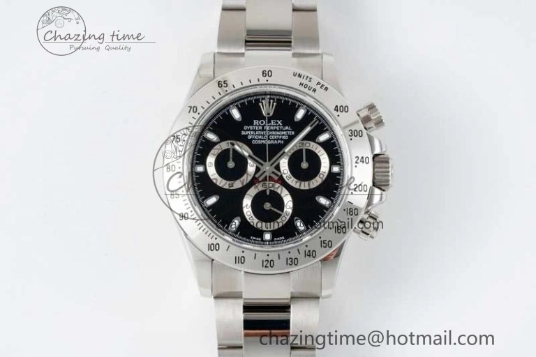 Contemporary Daytona 116520 QF 1:1 Best Edition 904L SS Case and Bracelet Black Dial SA 2272