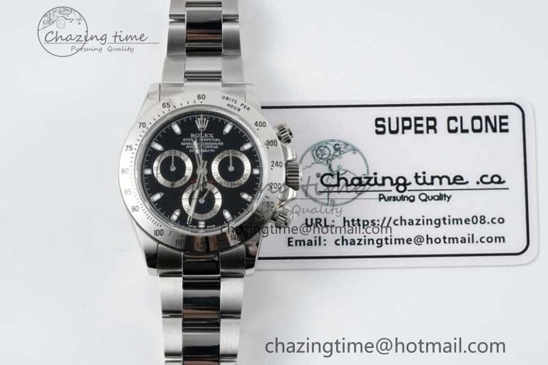 Contemporary Daytona 116520 QF 1:1 Best Edition 904L SS Case and Bracelet Black Dial SA 2272