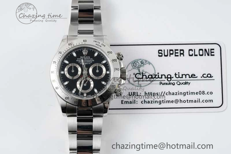 Contemporary Daytona 116520 QF 1:1 Best Edition 904L SS Case and Bracelet Black Dial SA 2272