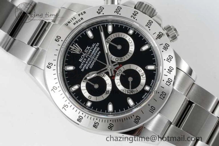 Contemporary Daytona 116520 QF 1:1 Best Edition 904L SS Case and Bracelet Black Dial SA 2272