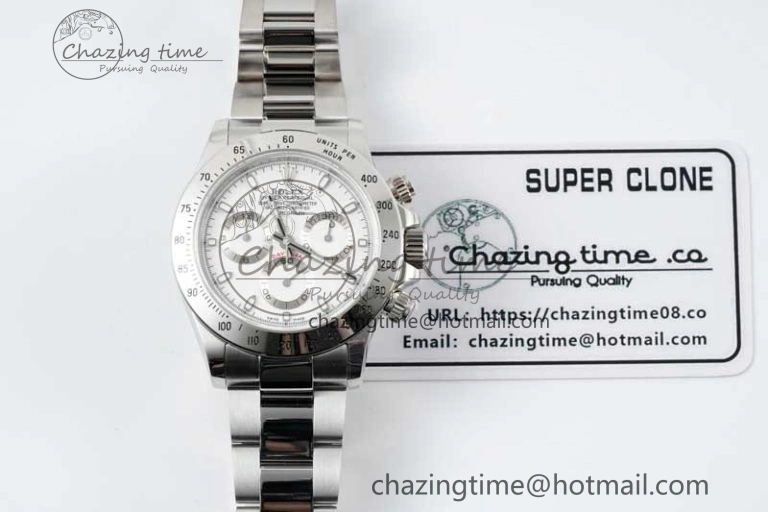 Daytona 116520 QF 1:1 Best Edition 904L SS Case and Bracelet White Dial SA Durable 2271