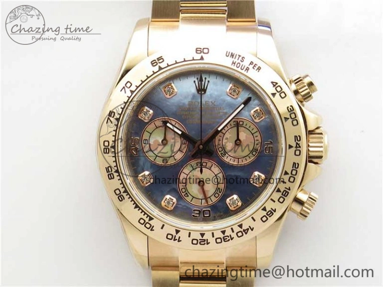 Daytona 116520 RG UBF Best Edition Ice Blue MOP Crystal Markers Dial on RG Bracelet A WaterResistant 2941