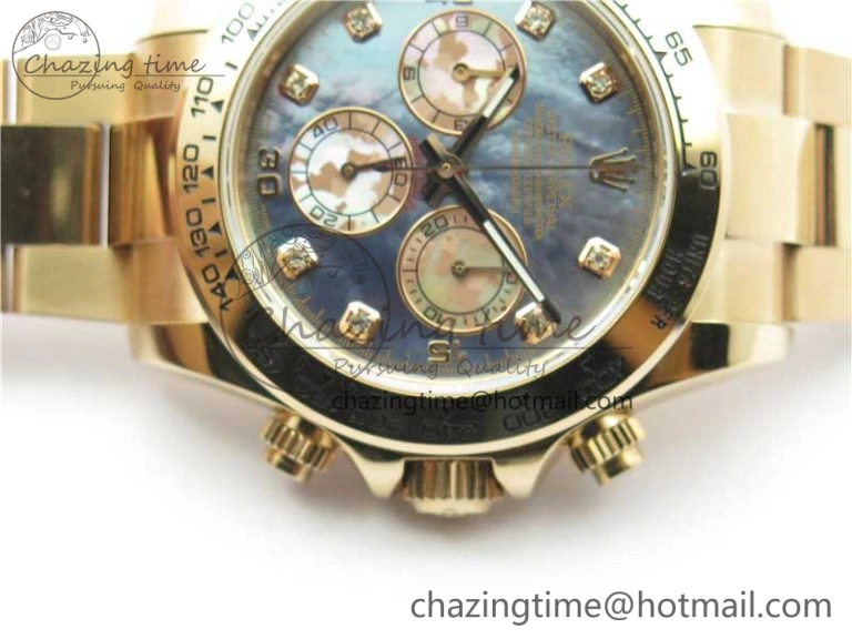Daytona 116520 RG UBF Best Edition Ice Blue MOP Crystal Markers Dial on RG Bracelet A WaterResistant 2941