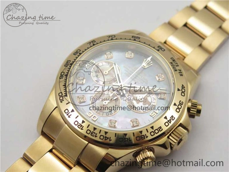 Daytona 116520 RG UBF Best Edition Ice Blue MOP Crystal Markers Dial on RG Bracelet A WaterResistant 2941