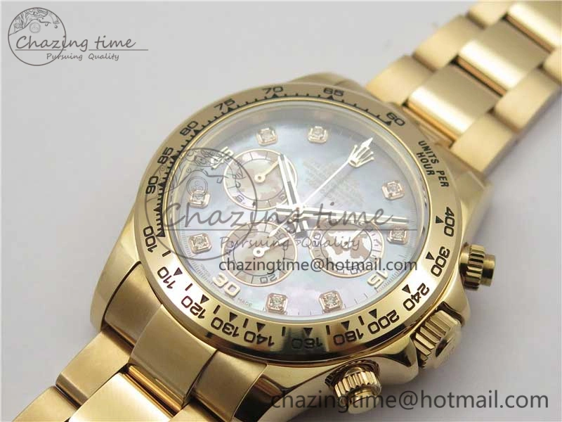 Daytona 116520 RG UBF Best Edition Ice Blue MOP Crystal Markers Dial on RG Bracelet A WaterResistant 2941