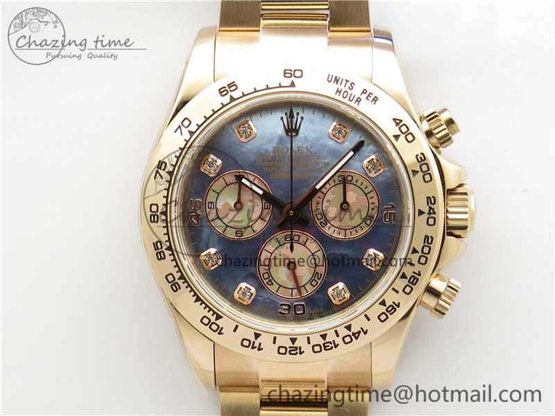 Daytona 116520 RG UBF Best Edition Ice Blue MOP Crystal Markers Dial on RG Bracelet A WaterResistant 2941